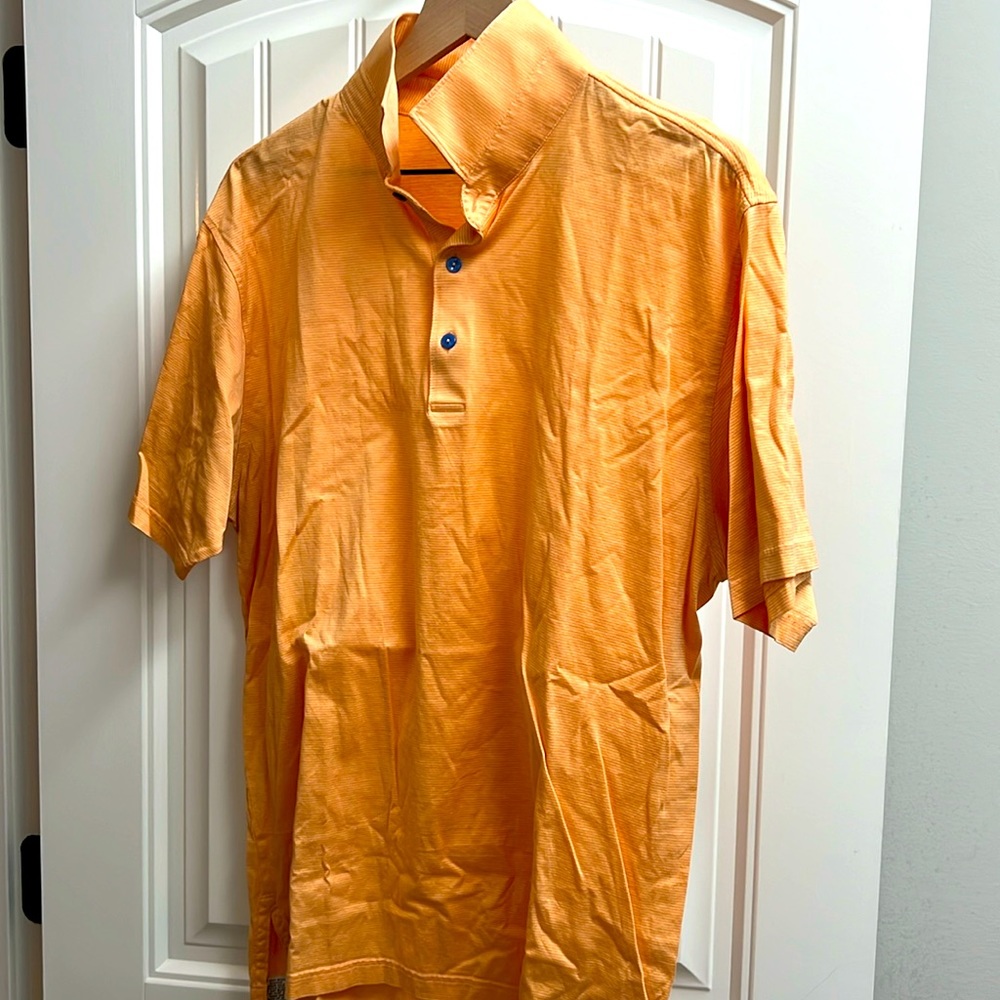 Peter Millar cotton knit shirt with candy button